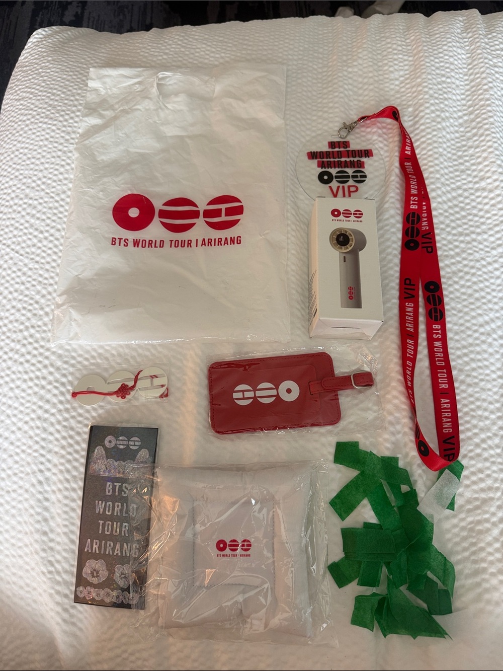 BTS World Tour Arirang Red VIP Merchandise Lanyard & Accessories Pack